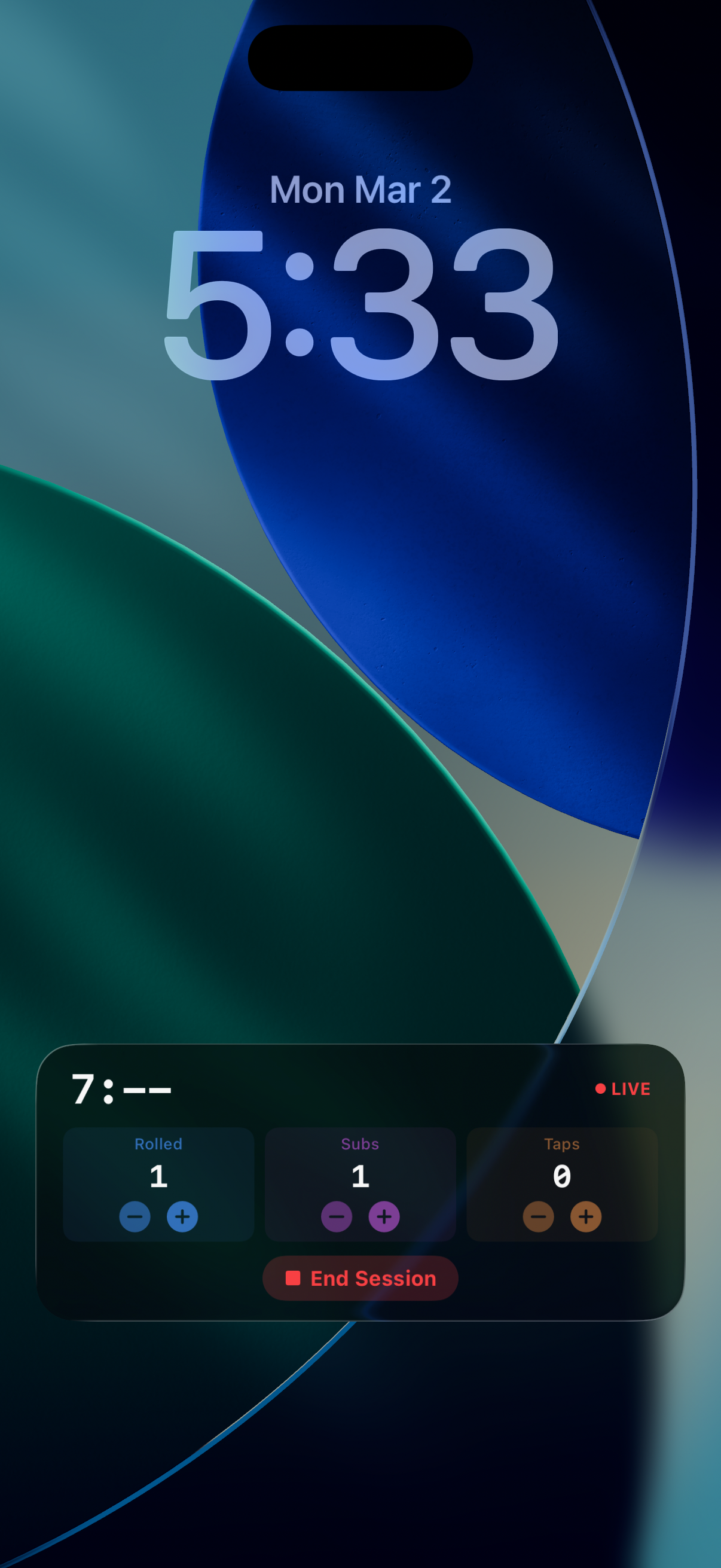 Lock screen Live Activity with session controls